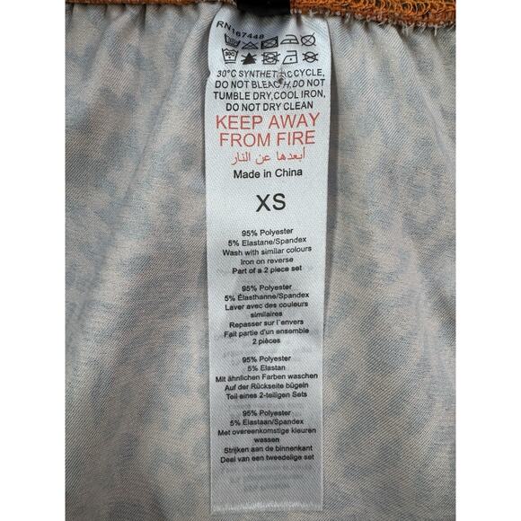 Pretty Little Thing Cheetah Ruffle Babydoll Top XS Brown Black Y2K Retro Satin - Picture 10 of 11